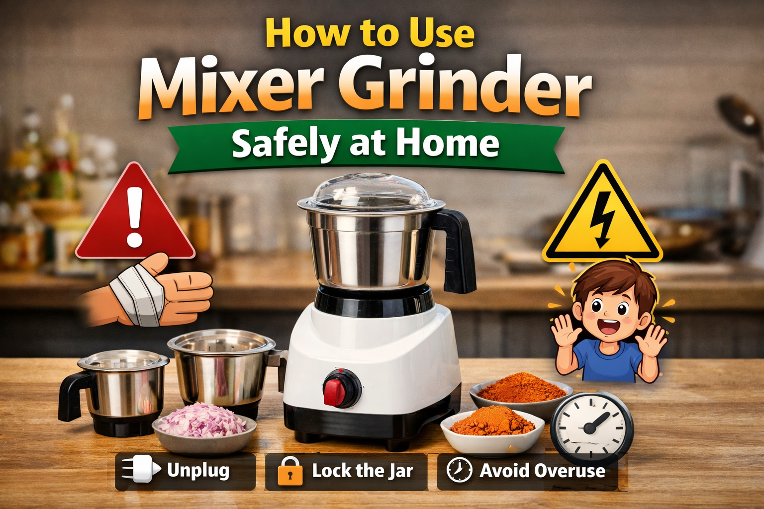 You are currently viewing How to Use Mixer Grinder Safely at Home – Simple Safety Guide