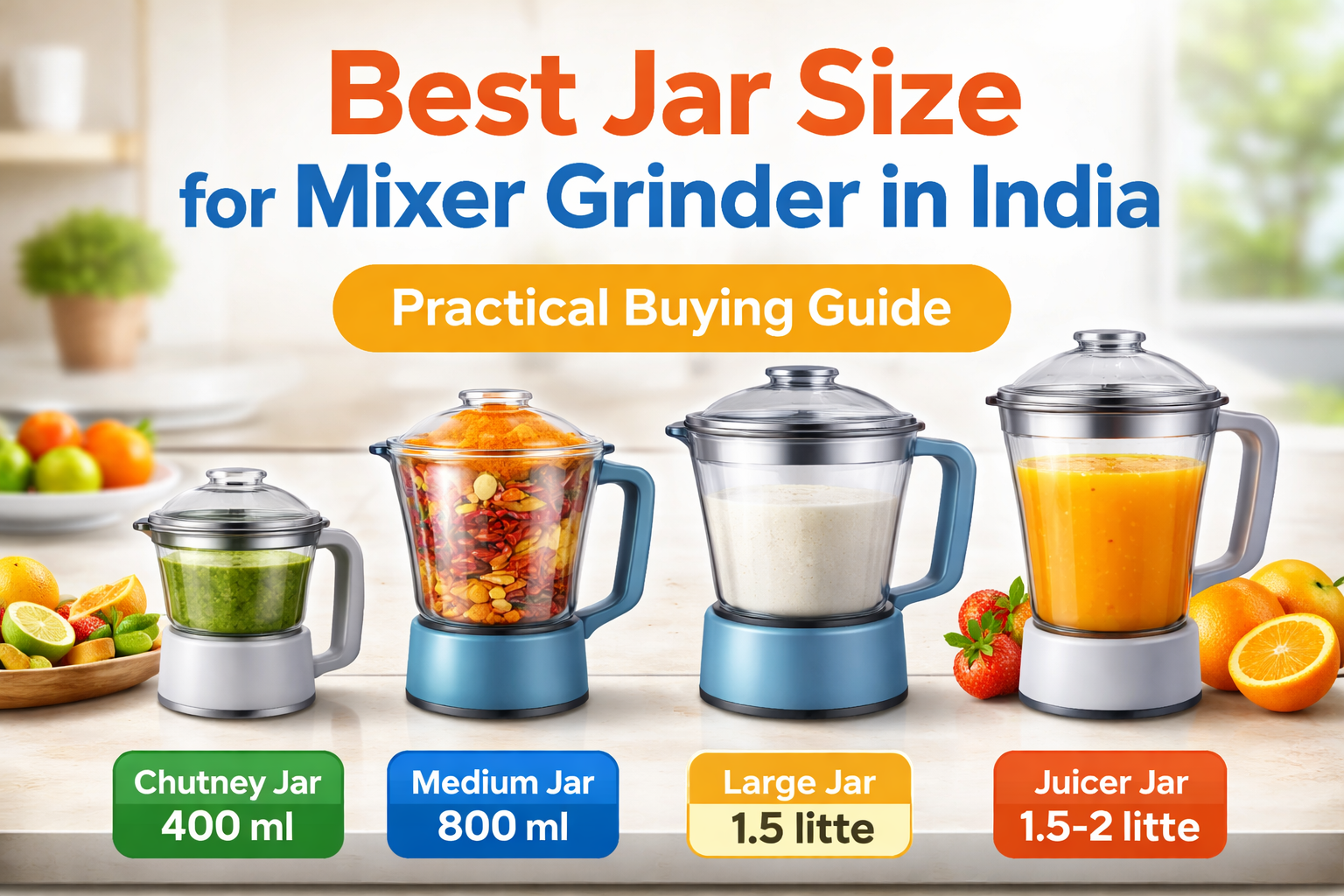 You are currently viewing Best Jar Size for Mixer Grinder in India – A Practical Buying Guide