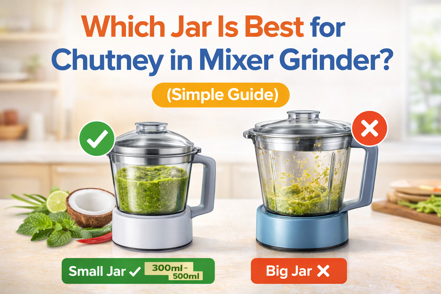 You are currently viewing Which Jar Is Best for Chutney in Mixer Grinder? (Simple Practical Guide)