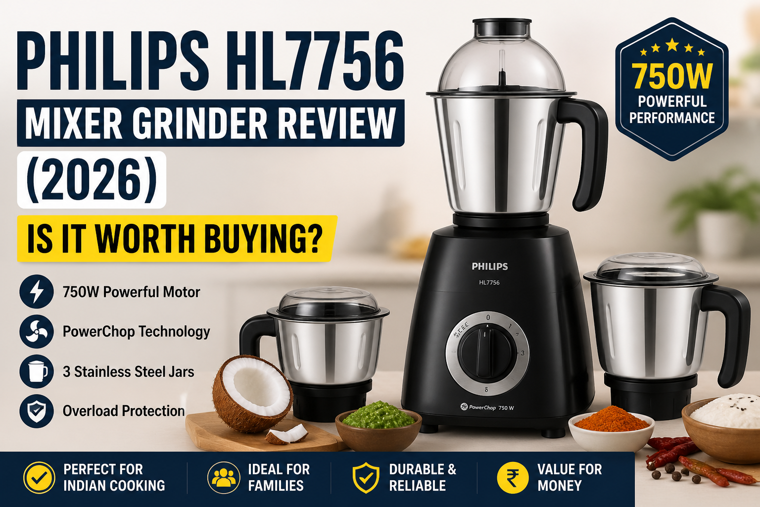 You are currently viewing Philips HL7756 Mixer Grinder Review (2026): Is It Worth Buying?