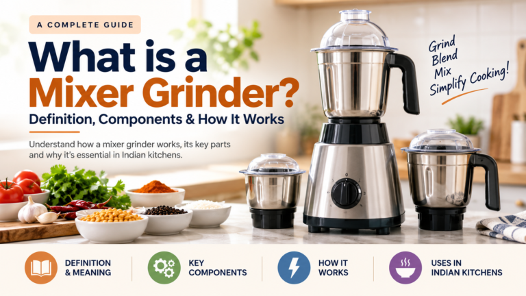 What is a Mixer Grinder - Definition Components and How It Works