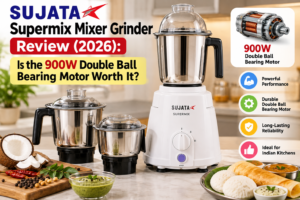 Read more about the article Sujata Supermix Mixer Grinder Review (2026): Is the 900W Double Ball Bearing Motor Worth It?